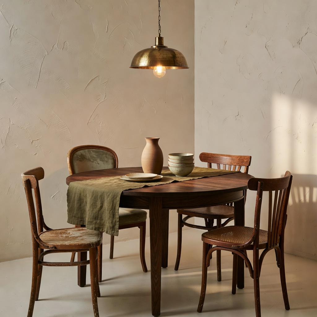 Sample styling image of a round dining table set